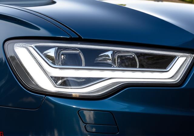 Crystal clear restored headlight on an Audi A6